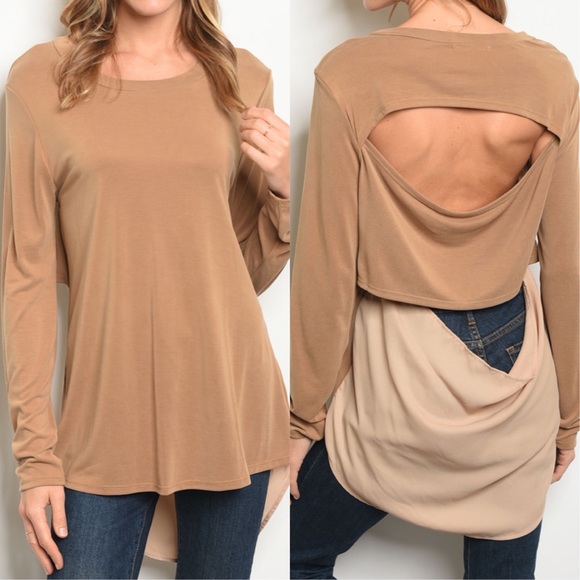 CAMEL MODAL HI LOW TOP - Picture 3 of 9